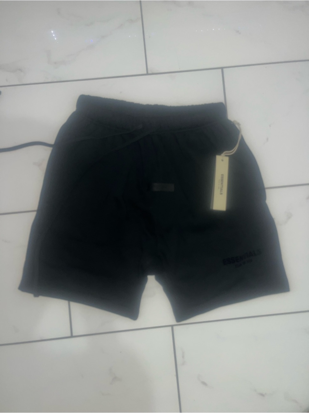 Essentials Black Athletic Drawstring Shorts